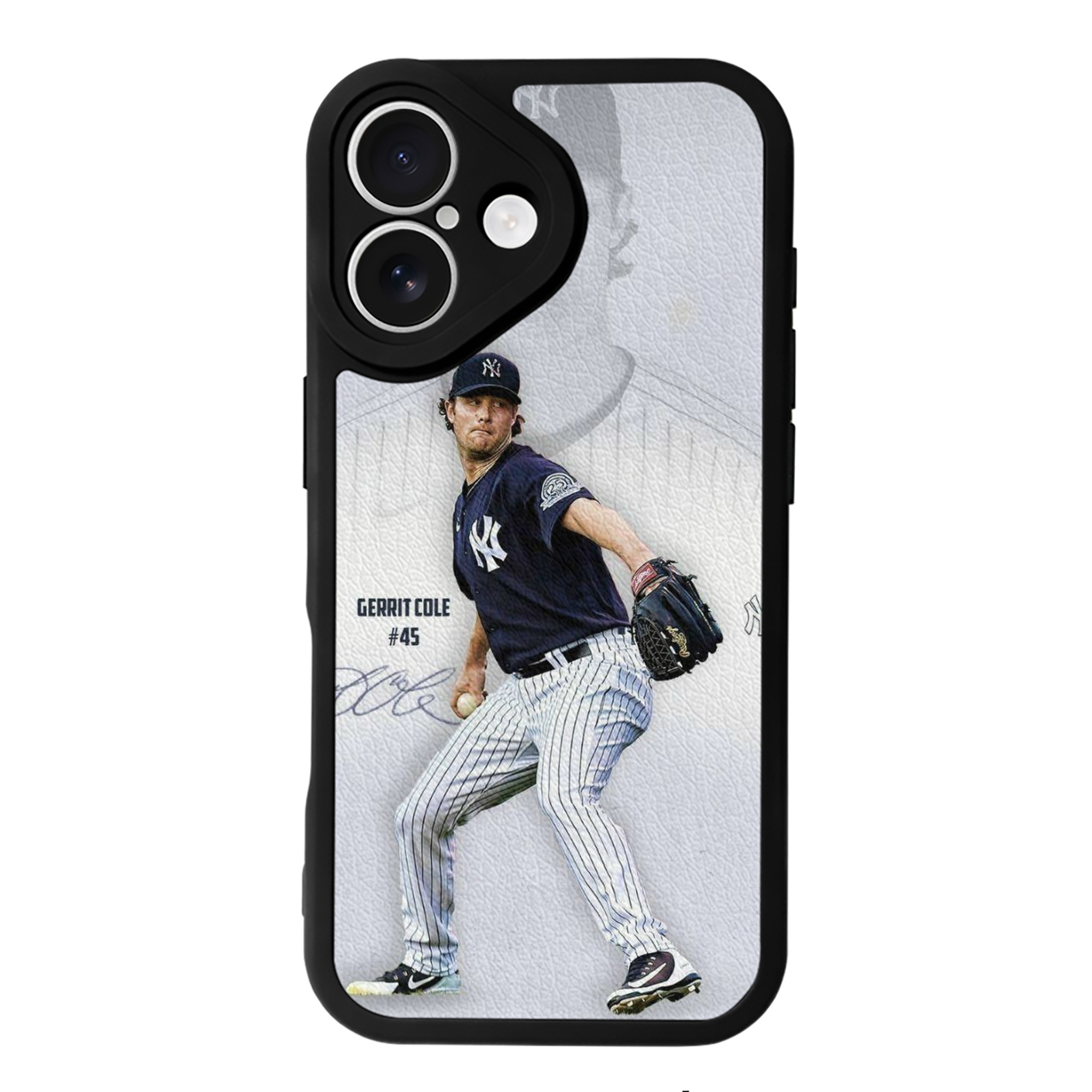 Gerrit Cole 17 IPhone 16 Silicone Leather Case – UV Print, Lambskin Texture – Perfect Fit, Wireless Charging Compatible, Scratch Resistant, Precise Cutouts – Stylish Protection For IPhone 16